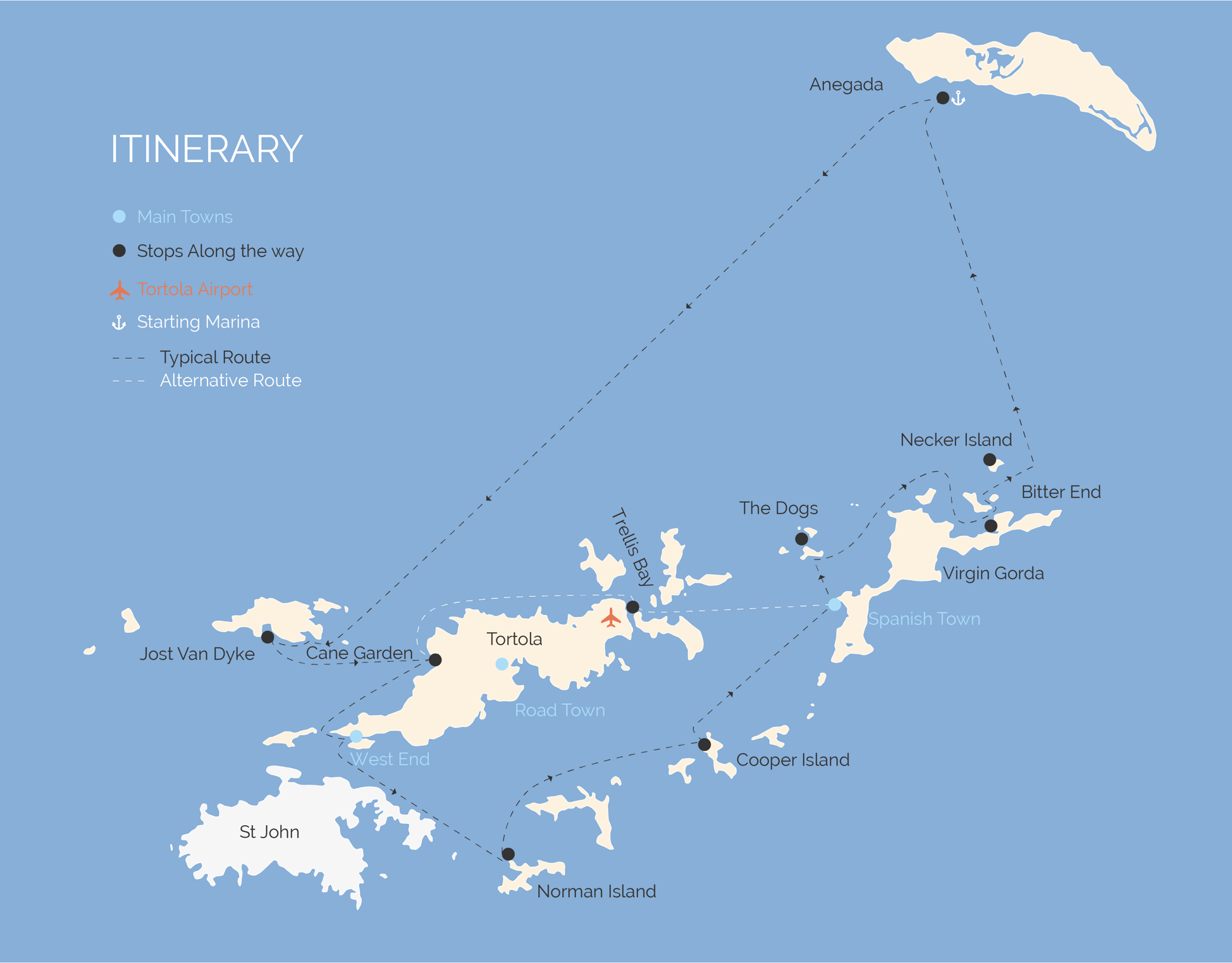 Best Ways To Get To The BVI   Map And Itinerary Sailing Virgins2x 