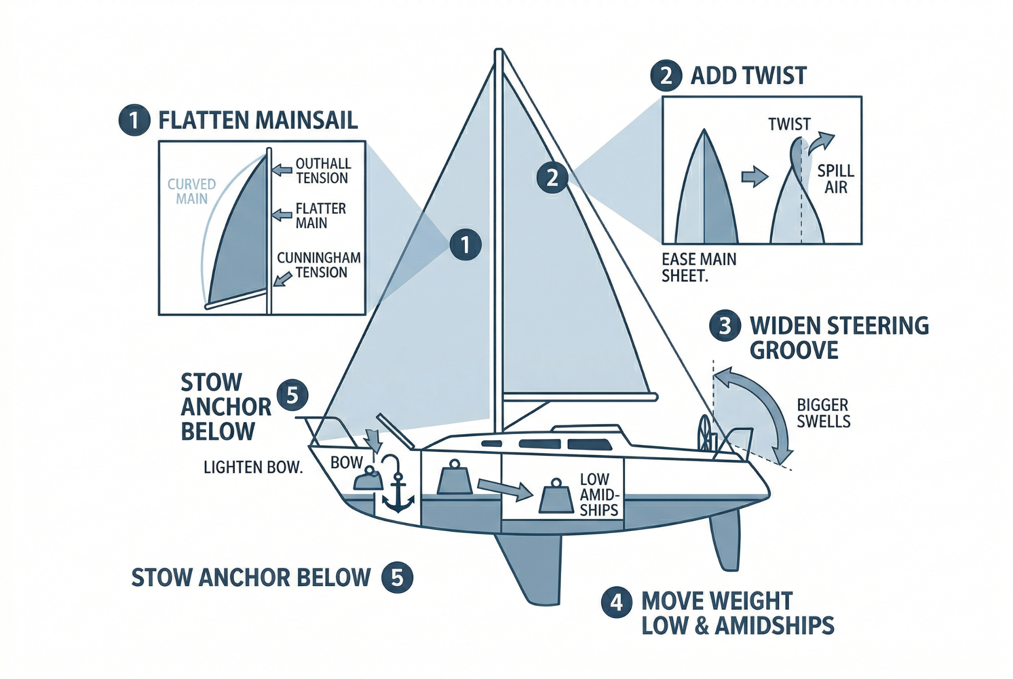 Sailing Tips Sailing in Strong Winds: Boat Handling and Sail Setup Tips